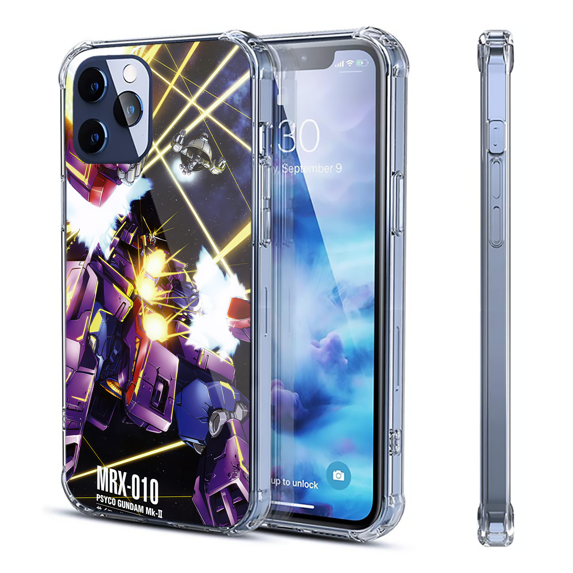 （画像用） 機動戦士ガンダム Mobile Suit Gundam 【iPhone 12シリーズ対応】透明スマホケース（クリアソフトケース）